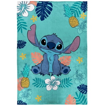 Disney Lilo & Stitch Ambiance Insulaire Couverture en Peluche Pour Enfants, 100% Polyester