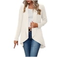 thumbnail image 1 of tarylea Hauts pour Femmes Tendance Col Rabattu Ourlet Irrégulier Cardigan Manches Longues Tunique Uni Décontractée Ample Hauts d'Automne, 1 of 8