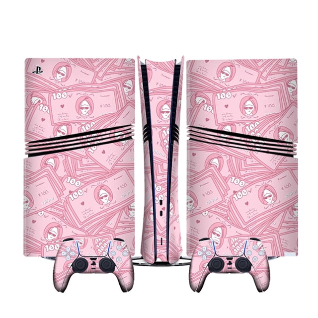 Compatible With PS5 Pro Consoles Cartoon Anime Stickers Set, Cute Custom Decals with Game Controller Skin
