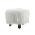 thumbnail image 1 of Tabouret en Fausse Fourrure Blanche Jannel, 1 of 6