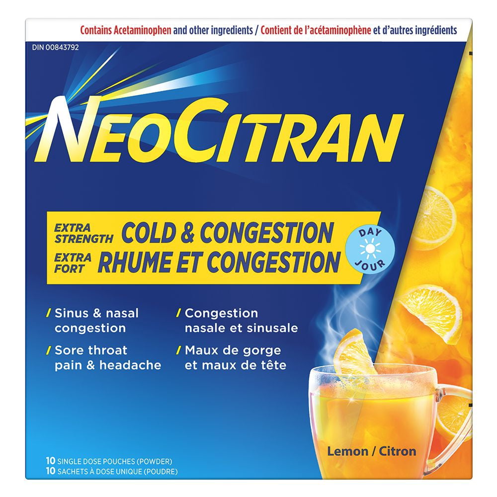 NeoCitran Citron Extra Fort Rhume et congestion Sans somnolence
