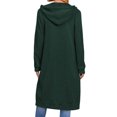 thumbnail image 4 of CEHVOM Manteau à Capuche pour Femmes, Manches Longues, Mode Décontractée, Poches, Fermeture Éclair, Solide, Liquidation, 4 of 4