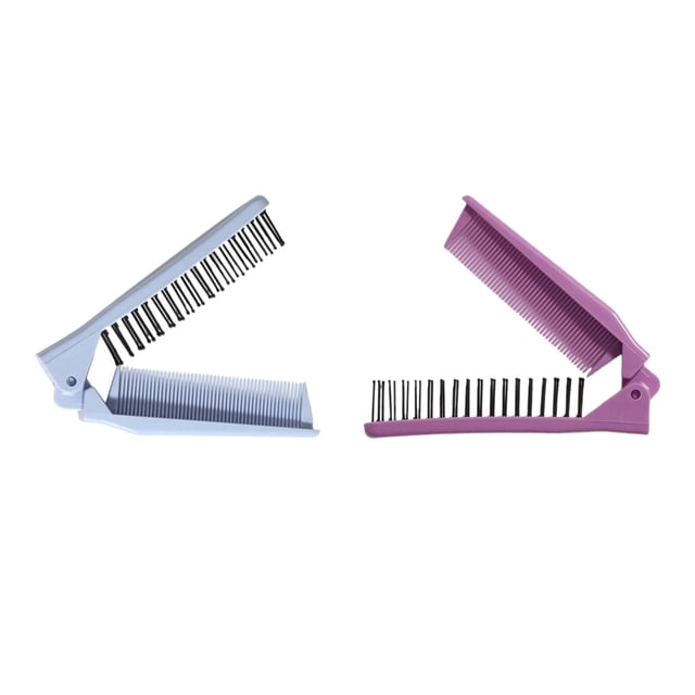 lionlar 2 Pcs Peigne à Cheveux Pliable Portable Compact Brosse à Cheveux Maison pour Femmes Bleu Violet