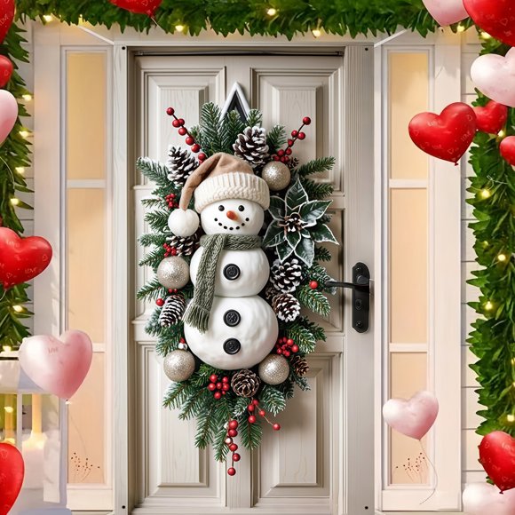 Vaidha Christmas Door Cover Decorations | 180x90cm Holiday Party Scene Hanging Cloth | Front Door & Indoor Wall Decoration | Multicolor Polyester Fabric | 1 Piece