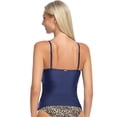 thumbnail image 3 of RELLECIGA Haut de Tankini Froncé à Encolure en V pour Femme Maillots de Bain Contrôle du Ventre, 3 of 7
