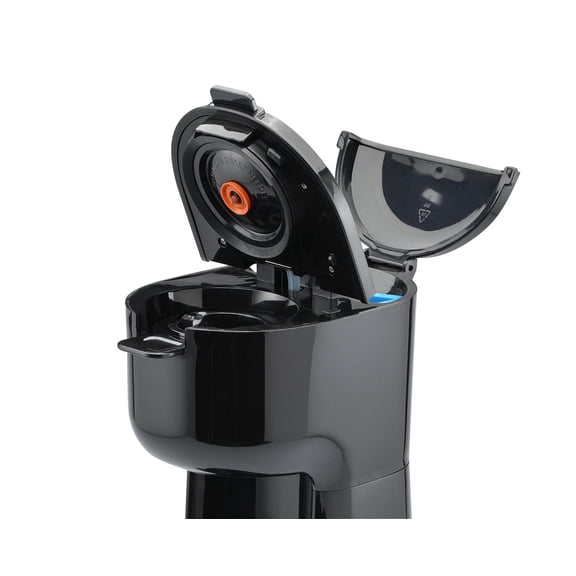 Cafetière à portion individuelle Mainstays, noire, double infusion, compatible café moulu ou K-Cup*
