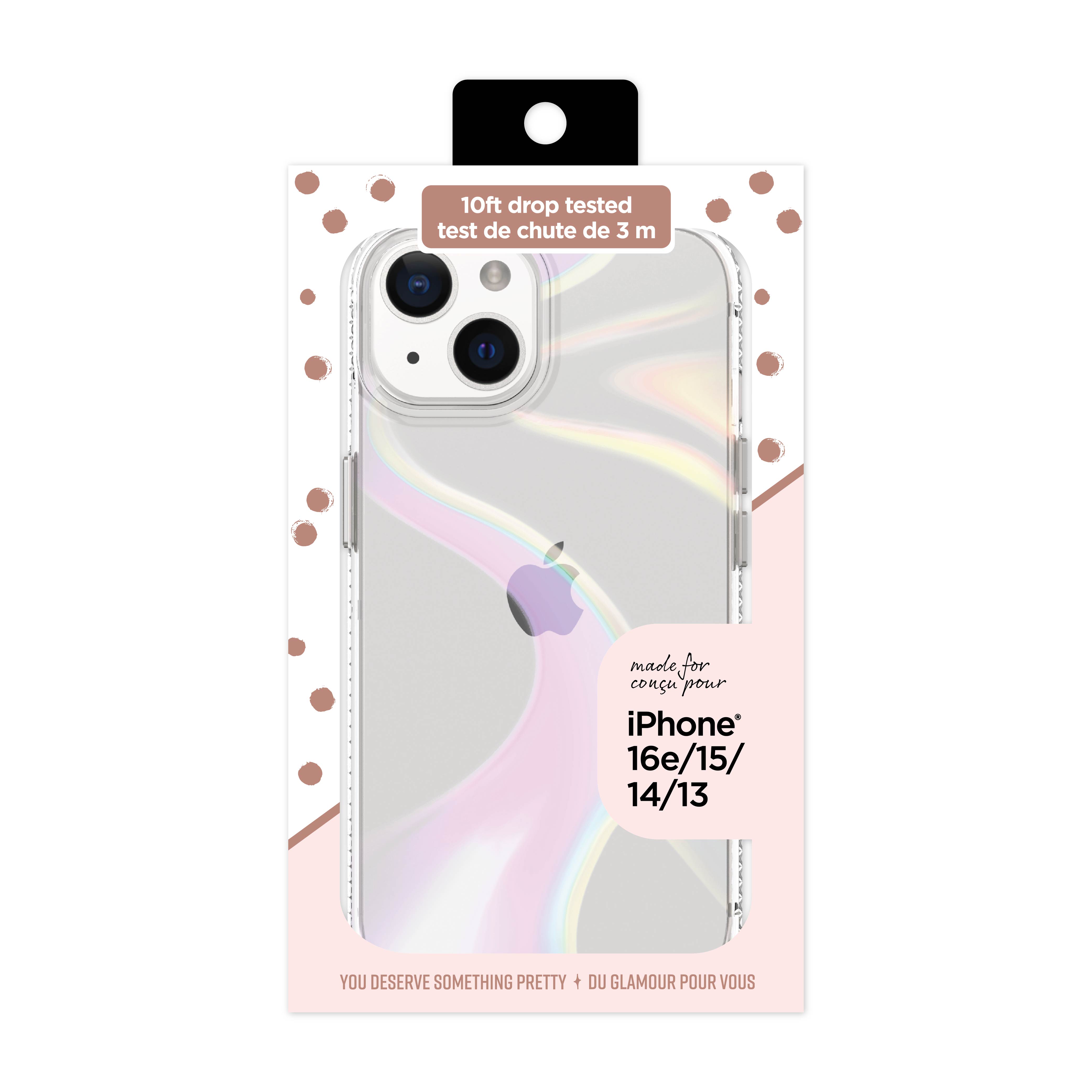 Coque de téléphone Iridescent Illusion Fashion pour iPhone 16e / iPhone 15 / iPhone 14 / iPhone 13