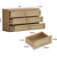 thumbnail image 3 of Commode en Rotin pour Chambre avec 6 Tiroirs, Commode Grand de Style Ferme Moderne de 47 Pouces, Armoire de Rangement en Bois pour Garde-Robe, Salon, Couloir, 3 of 7