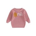 thumbnail image 1 of Faithtur Chandail d'Automne pour Bébé Fille, Motif Lettre Fleurie Manches Longues Col Rond Pull Tricoté, 1 of 9