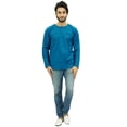 thumbnail image 1 of Atasi Kurta pour Homme à Col Rond en Coton, Manches Retroussables, Chemise Bleue - X-Grand, 1 of 6