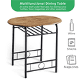 thumbnail image 4 of FullFurnique Ensemble de salle à Manger Rond Moderne 3 Pièces avec Table et 2 Chaises Pieds en Acier, Brun, 4 of 9