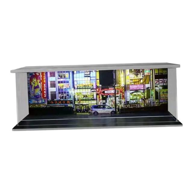 Esquirla Vitrine à DEL de Stationnement 1:64 Objets de Collection pour Voitures Miniatures Figurines d'Action Rue