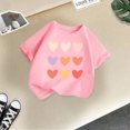 thumbnail image 2 of WEAIXIMIUNG avec Tout-Petits Enfants Filles Mignon Imprimé Graphique Col Rond Manches Courtes Tee Été Décontracté T-Shirt, 2 of 4