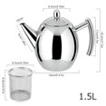 thumbnail image 3 of LHCER 1.5L Stainless Steel Teapot with Filter, 3 of 7