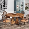 thumbnail image 2 of Tribesigns Rustic Farmhouse Round Dining Table for 4-6, 2 of 5