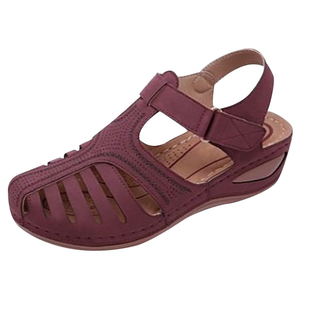 Sandales Décontractées d'Été pour Femme, Plates, Couleur Unie, à Oeillets