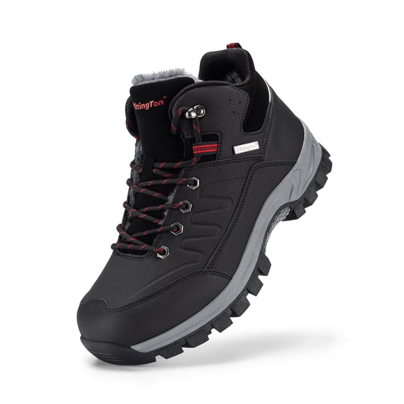Fittington Bottes d'Hiver Larges Antidérapantes pour Hommes, Isolées, Chaudes, Bottes de Neige, Randonnée en Plein Air, Bottes Mi-Mollet pour Hommes