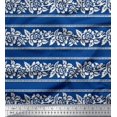 thumbnail image 1 of Soimoi Poly Georgette Fabric Leaves & Floral Block Print Fabric by The Yard 42 Inch Wide, 1 of 3