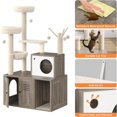 thumbnail image 3 of Ourlova 3-In-1 Cat Tower Large Cat Tree with Litter Box Enclosure Rustic Grey, 3 of 8