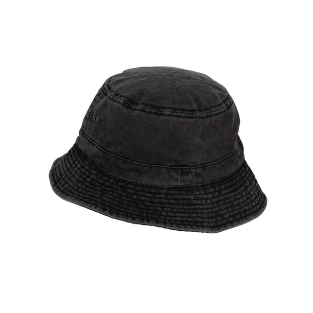 TopHeadwear Blank Cotton Bucket Hat - Washed Black - Small/Medium
