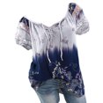 thumbnail image 2 of Hauts pour Femmes Été Femmes Manches Courtes Col en V Dentelle Imprimée Hauts en Dentelle T-Shirt Ample Blouse Hauts Blouses en Polyester pour Femmes en Liquidation, 2 of 8