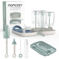 thumbnail image 1 of Momcozy Portable Bottle Brush Set - Baby Bottle Cleaner Kit with Silicone Brush Drying Rack - 6 in 1 Bottle Cleaning Tool for Home and Travel 1 Set Green, 1 of 9