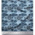 thumbnail image 1 of Soimoi Cotton Duck Fabric Floral Mandala Print Sewing Fabric Yard 56 Inch Wide, 1 of 3