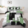 thumbnail image 1 of YST Lime Green Black Grey Comforter Set Queen Abstract Geometric Checkered Bedding Set Square Sequins Down Comforter For Kids Adults,Geometry Grid Bed Set For All Season Room Decor, 1 of 6