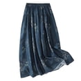 thumbnail image 2 of Pisexur Jupe Cheville Femme Jupe Imprimée en Coton et Lin Style MIDI Jupe à Cordon Jupe Femme, 2 of 6