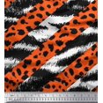 thumbnail image 1 of Soimoi White Modal Satin Fabric Leopard & Wild Animal Skin Fabric Prints by Yard 42 Inch Wide, 1 of 3