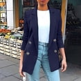 thumbnail image 2 of Sentmoon Blazer à Col Rabattu à Manches Longues Veste Blazer pour Femme Surdimensionnée Couleur Unie Ajustée Extensible Vêtements de Bureau Ravissant pour Réunions d'Affaires Violet TG, 2 of 7