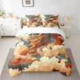 thumbnail image 2 of YST 7-Piece Magic Dragon Bedding Set, King Size, Oriental Asian Style, Watercolor Cloud Theme, 2 of 6