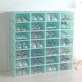 thumbnail image 1 of Contenant de Rangement Transparent Empilable Antipoussière à Rabat pour Chaussures Décoration Intérieure, 1 of 8