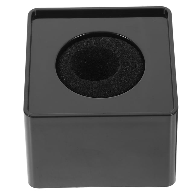 SHISUYAN Portable ABS Injection Molding Square Cube Shaped Interview Mic Microphone Logo Flag Station Logo (Black)