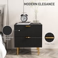 thumbnail image 4 of HOMCOM Nightstand, Bedside Table, Side End Table with 2 Drawers, Black, 4 of 10