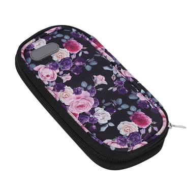 Insulin Cooler Travel Case, Easy To Open Portable Multi Layer Diabetic Medication Cooler Bag  For Outdoor For Elderly Purple
