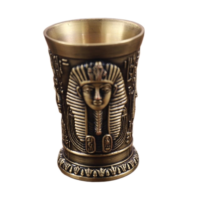 Glass, Vintage Pattern Personalized Metal Goblet, , for Drinkware Accessories , bronze