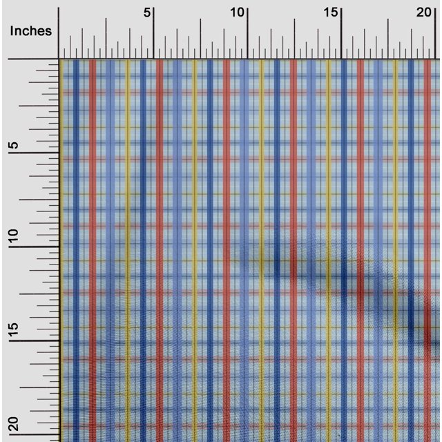 oneOone Polyester Lycra Fabric Madras Check Fabric Prints By Yard 56 Inch Wide