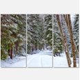 thumbnail image 4 of Designart Snowy Road in the Forest Canvas Wall Art, 4 of 4