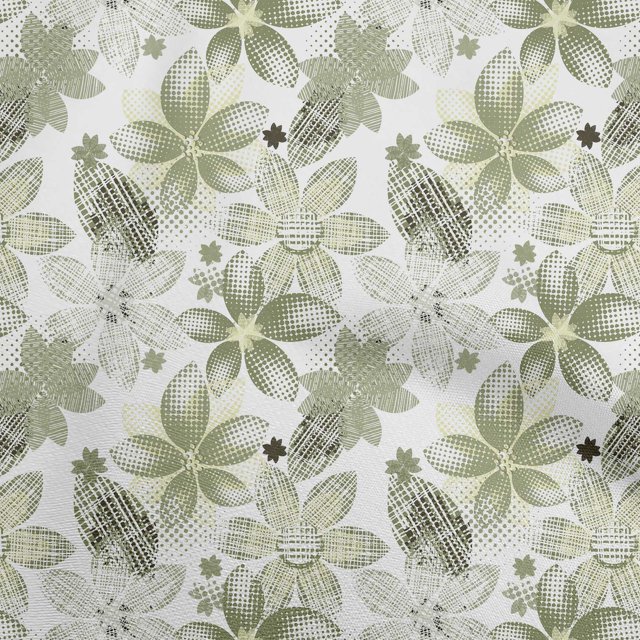 oneOone Polyester Spandex Light Green Fabric Texture Floral Sewing Craft Projects Fabric Prints By Yard 56 Inch Wide