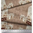 thumbnail image 3 of Soimoi Pink Polyester Crepe Fabric & Floral Artistic Print Sewing Fabric BTY 52 Inch Wide, 3 of 3
