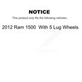 thumbnail image 2 of Transit Auto Roulements de Moyeu de Roue avant Arrière Assemblage Rotors de Frein à Disque et Coussinets en Céramique Kit de Chaussures (10 Pcs) pour Voiture 2012 Ram 1500 4WD avec Roues à 5 Crampons - Côté Gauche Droit (Conducteur Passager) KBB-110736, 2 of 2