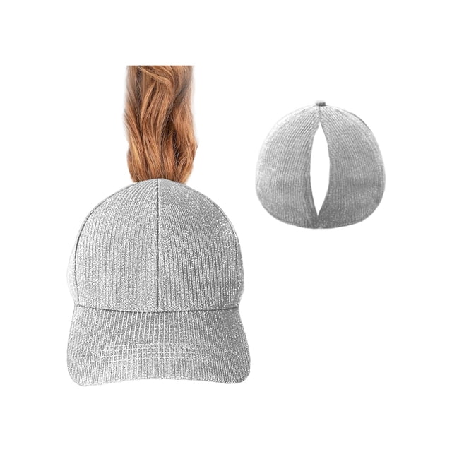 MIASHUI Women's Ponytail Baseball Cap with Magnetic Closure for Running, Tennis, and Golf, Quick-Dry Material for Comfort, Adjustable Fit for Sports White