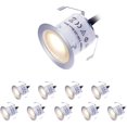 thumbnail image 1 of 10x LED Recessed Lights Outdoor, Waterproof IP67, Recessed Lights for Terrace Wood Ceiling, 0.6W DC12V Cool White, Mini Path Light Kit [Energy Class A+], 1 of 5