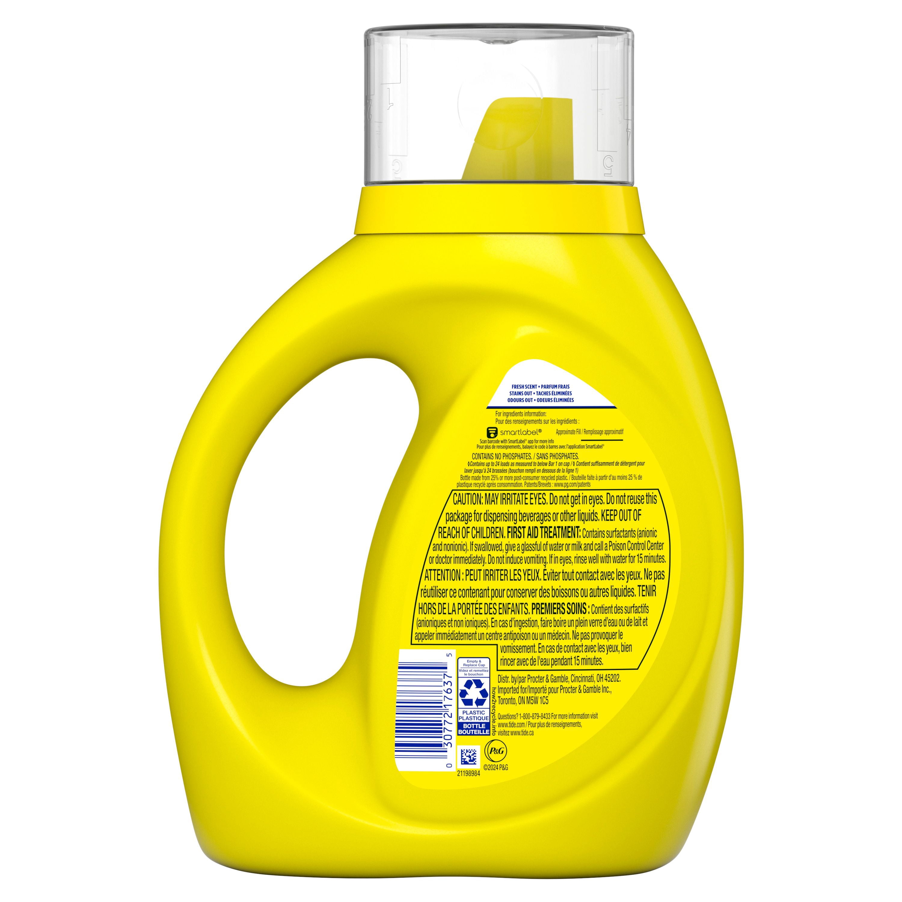 Tide Simply Détergent à Lessive Liquide Tout en un, Parfum Aube Fraîche, 946 ml, 24 Brassées
