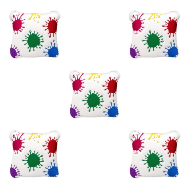 Baohd pour Golf Couvre-Tête de Putter en Maillet pour Club de Golf Couvre-Tête Carré Tendance pour Femmes Hommes Couvre-Tête de Putter Blanc 5Ensemble
