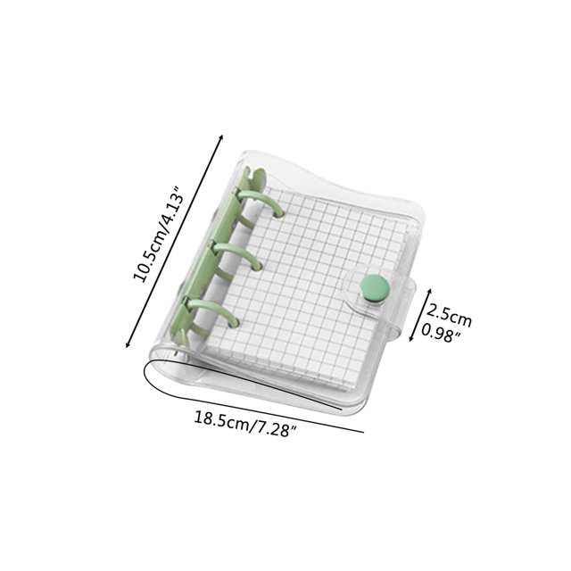 Mini Transparent 3ring Binder Covers Mini Transparent 3Ring Binder Covers With Grid Inner Page And Binder Pockets Mini Loose Leaf Notebook Binder Clear PVC Binder Cover With Snap