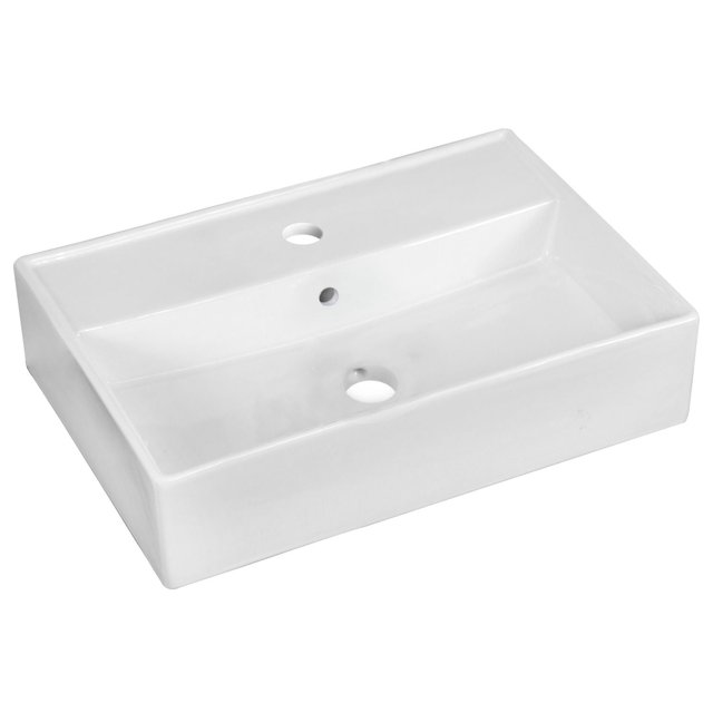 American Imaginations 59-in. W 3H8-in. Ceramic Top Set In White Color AI-1328