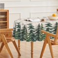 thumbnail image 4 of Christmas Tablecloth 60×104 Inch Oval, Winter Snow Trees White Washable Table Cover for Party Picnic Dinner Decor, 4 of 6