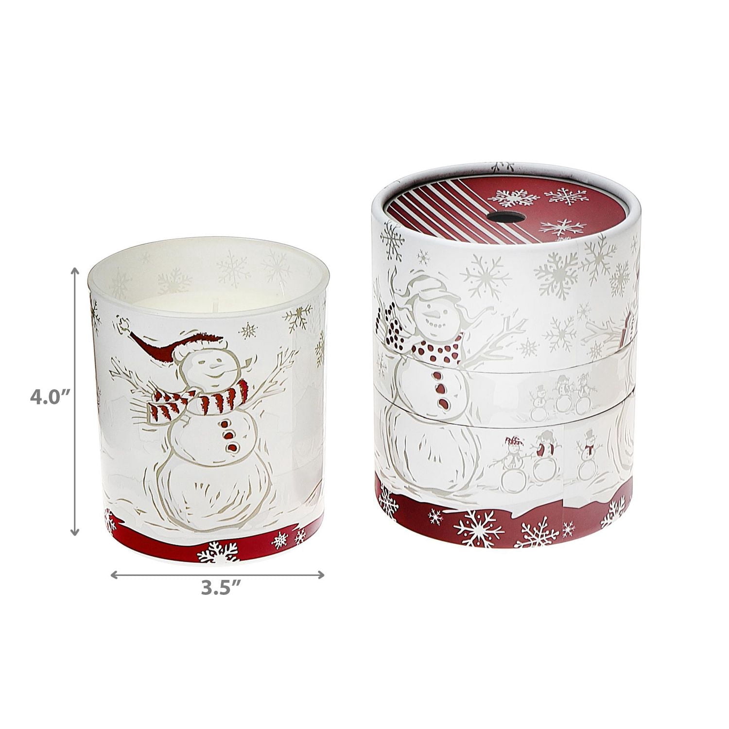 10.6 Oz Scented Snowman Glass Candle Cranberry Cassis